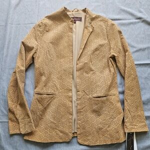 Hal Rubenstein Laser Cut Perforated Leather Suede Jacket womens size Small